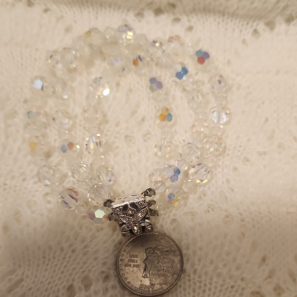 Vintage Silver Crystal AB Bracelet - Picture 5 of 9